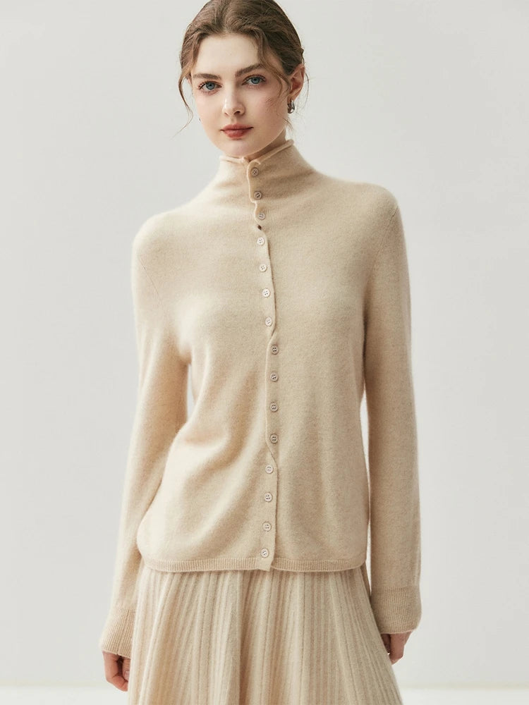 Solène | Kaschmir-Mix Pullover mit Rückenknopfleiste